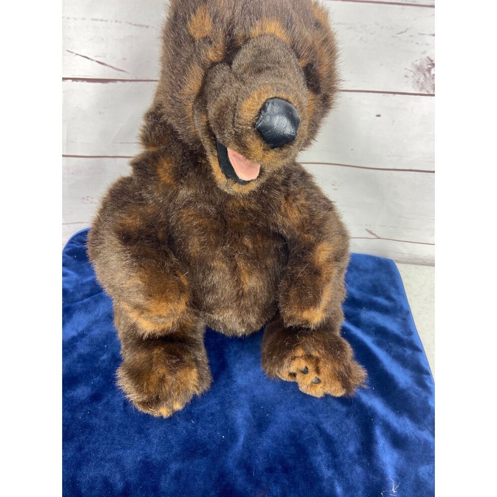 Authentic Disney Land Resort Bear Plush Puppet Brown Stuffed Soft 18" Sitting